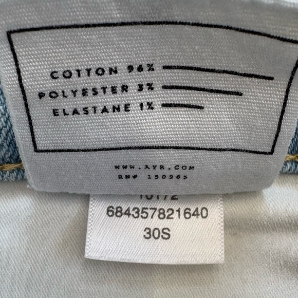 AYR The Sugar Jeans Straight Leg High Rise Light Wash Size 30 - Picture 6 of 10